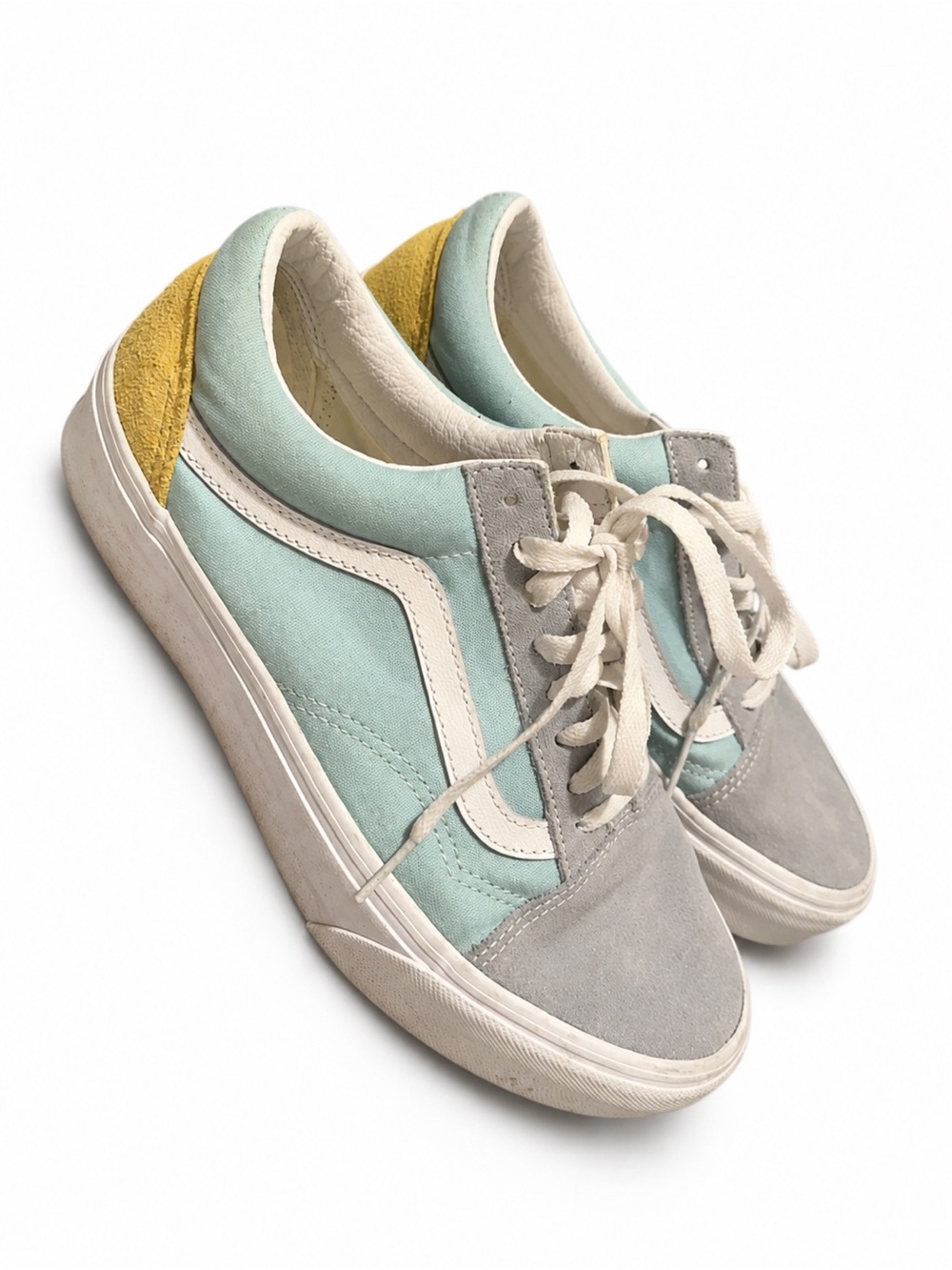 Vans Women's Low-Top Sneakers in Mint, Gray & Yellow
